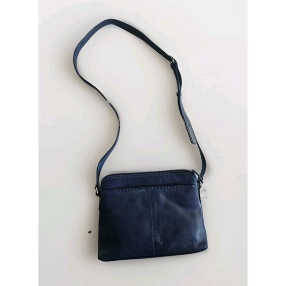 Ili Purse Genuine Leather Crossbody Purse Shoulder Bag Blue Travel RFID Classic - Picture 1 of 8